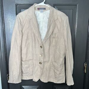 Vishal 100% Linen Elegant Women's Beige Blazer